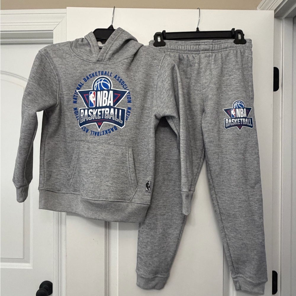 New NBA Gray Kids Hoodie & Joggers
